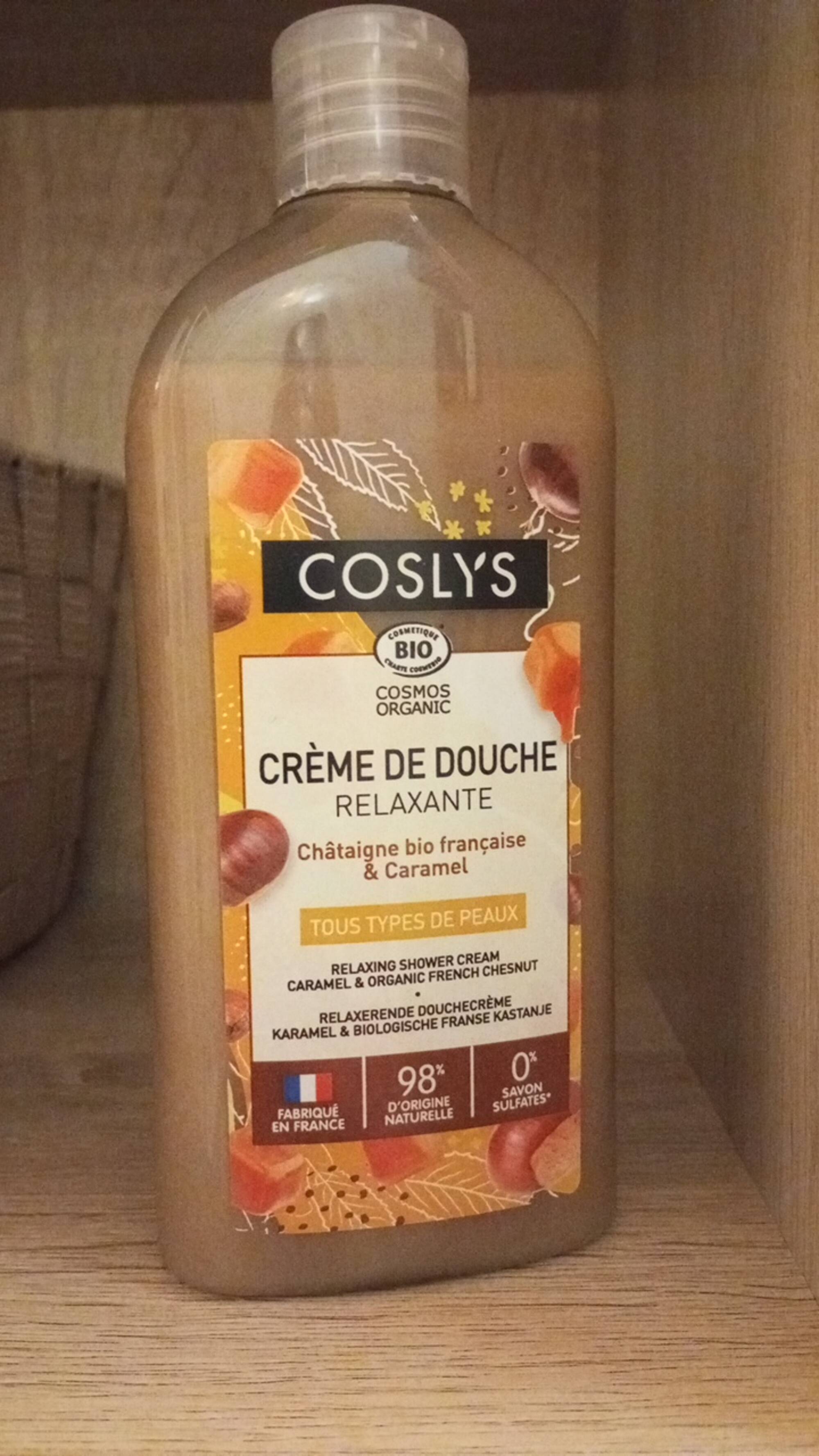 COSLYS - Crème de douche relaxante châtaigne bio française & caramel