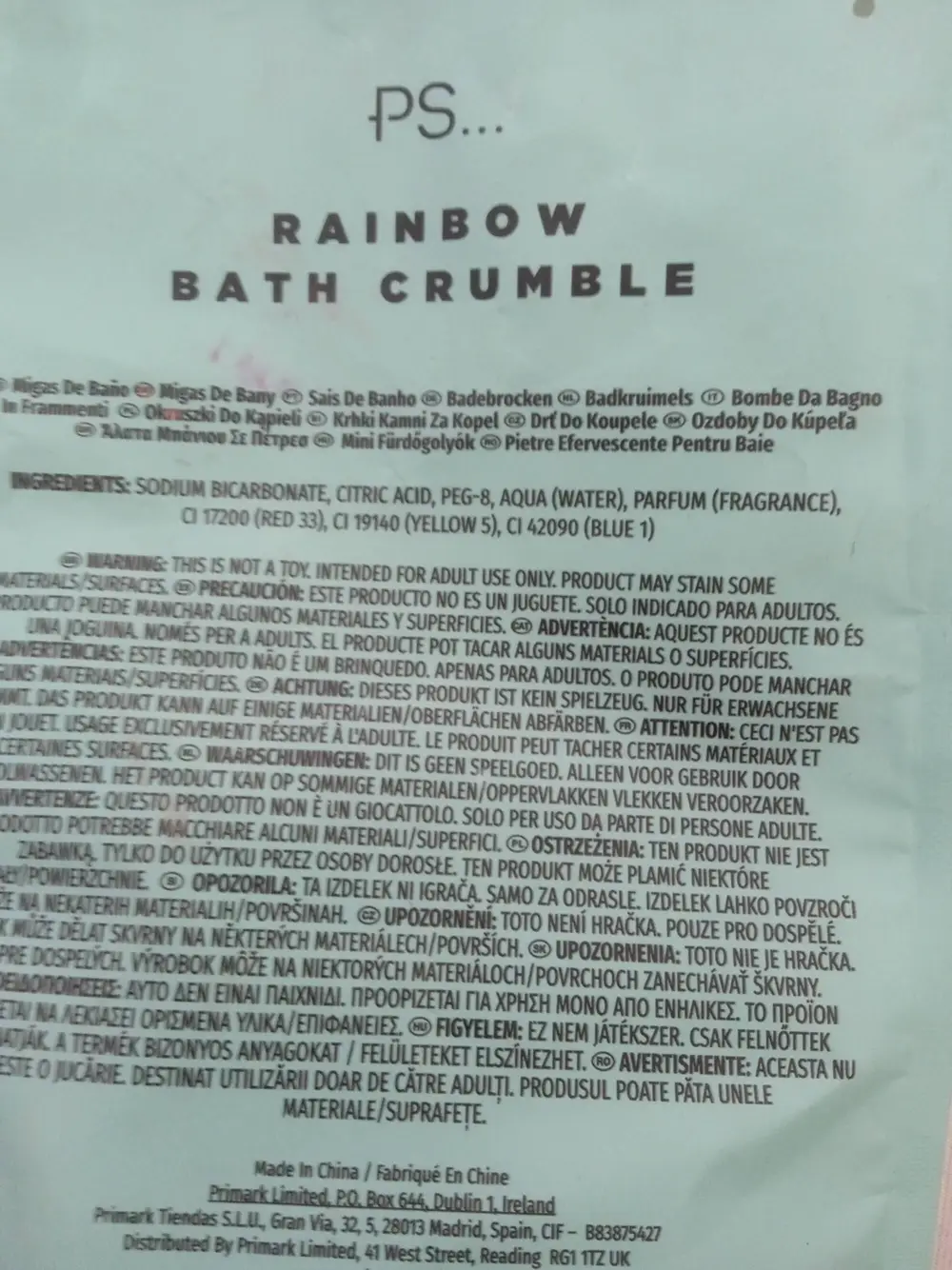 PRIMARK - Rainbow bath crumble 