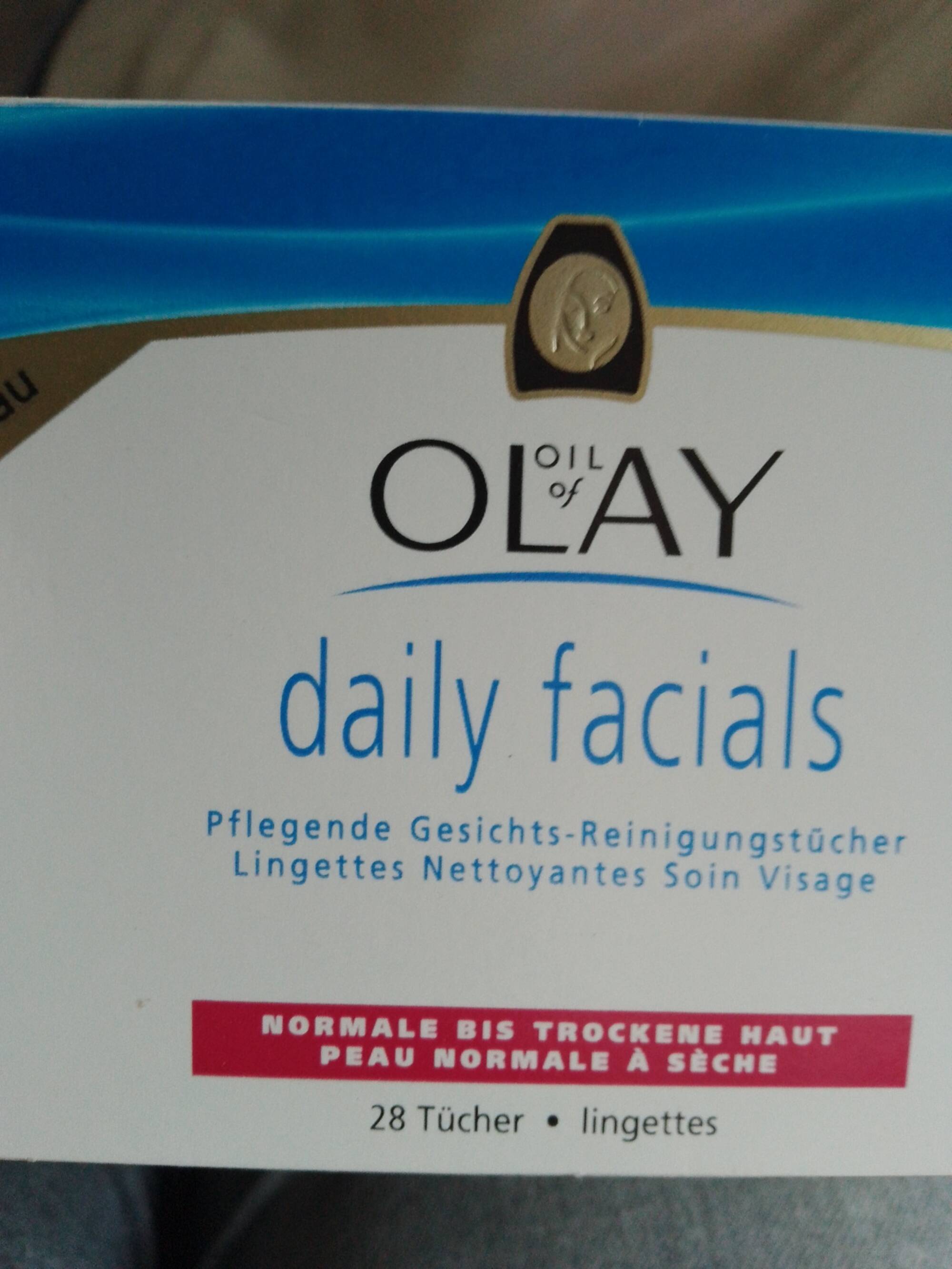 OLAY - Daily facials - Lingettes nettoyantes soin visage