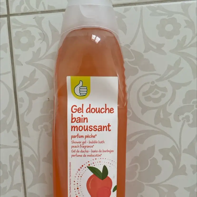 AUCHAN - Gel douche bain moussant parfum pêche