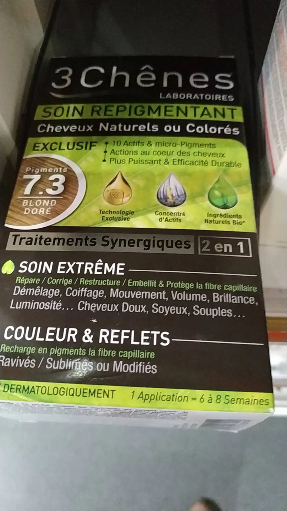 LES 3 CHÊNES - Soin repigmentant - Soin extrême couleur et reflets 7.3 blond doré