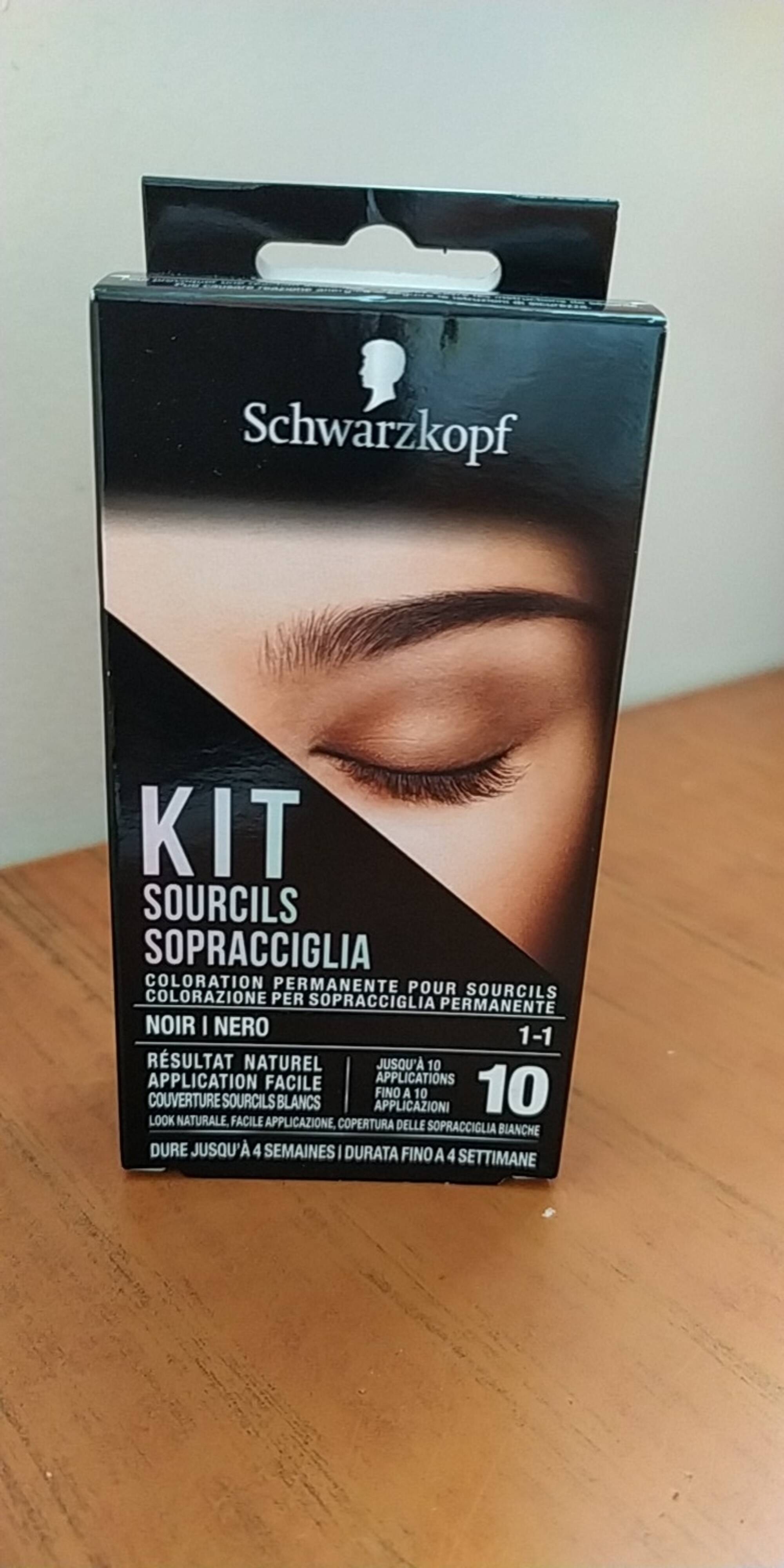 SCHWARZKOPF - Kit sourcils - Coloration permanente pour sourcils noir 1-1