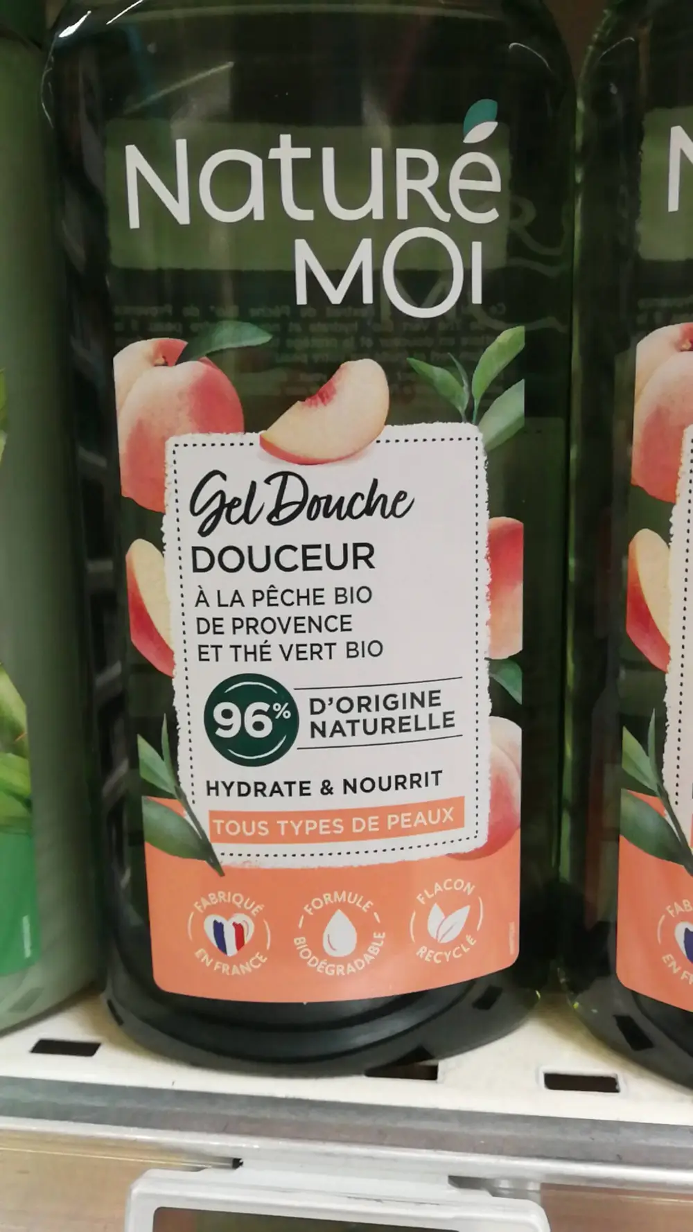 NATURÉ MOI  - Gel douche douceur à la Pêche bio de Provence et Thé vert bio