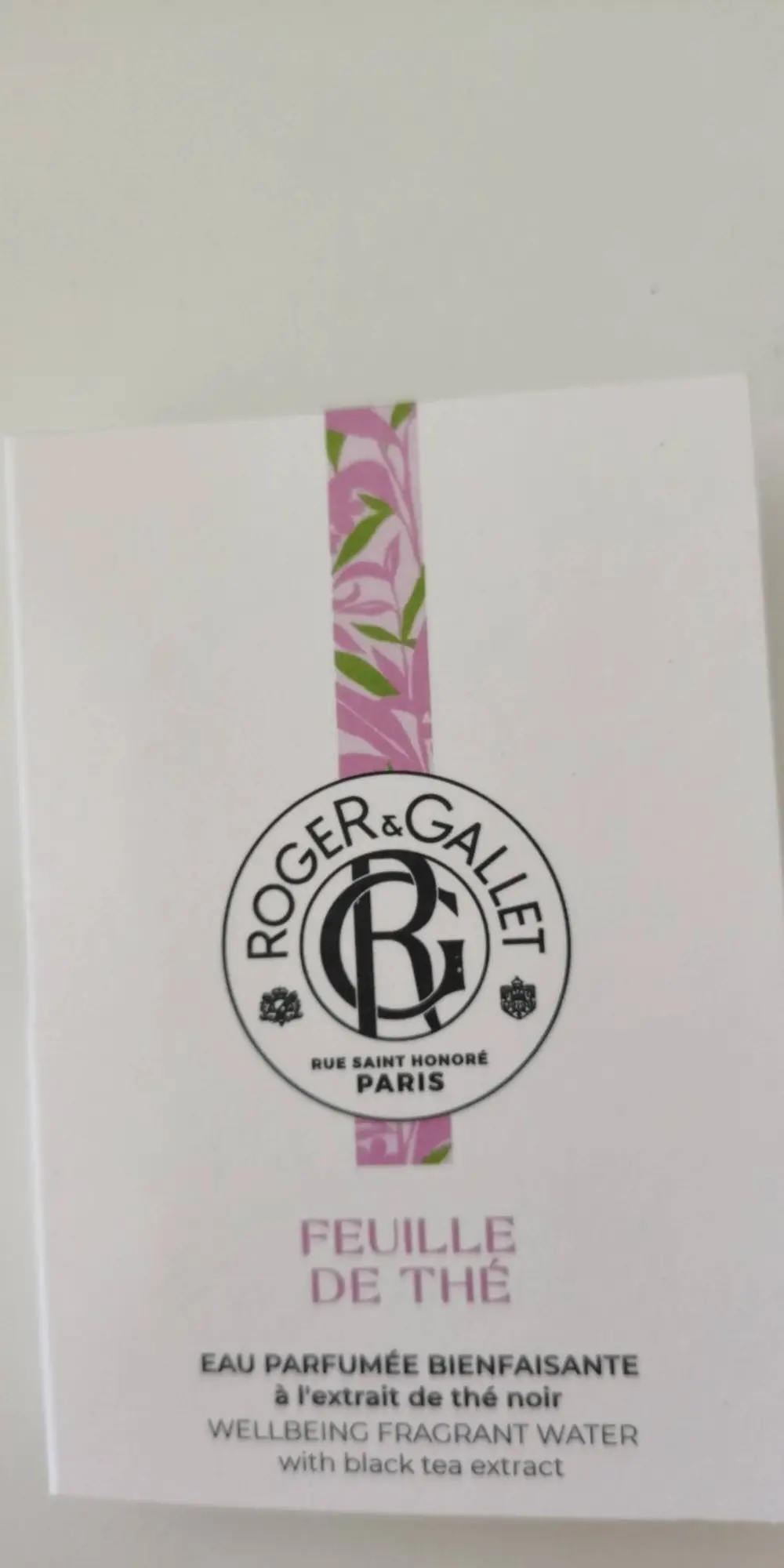 ROGER & GALLET - Feuille de thé - Eau parfumée bienfaisante