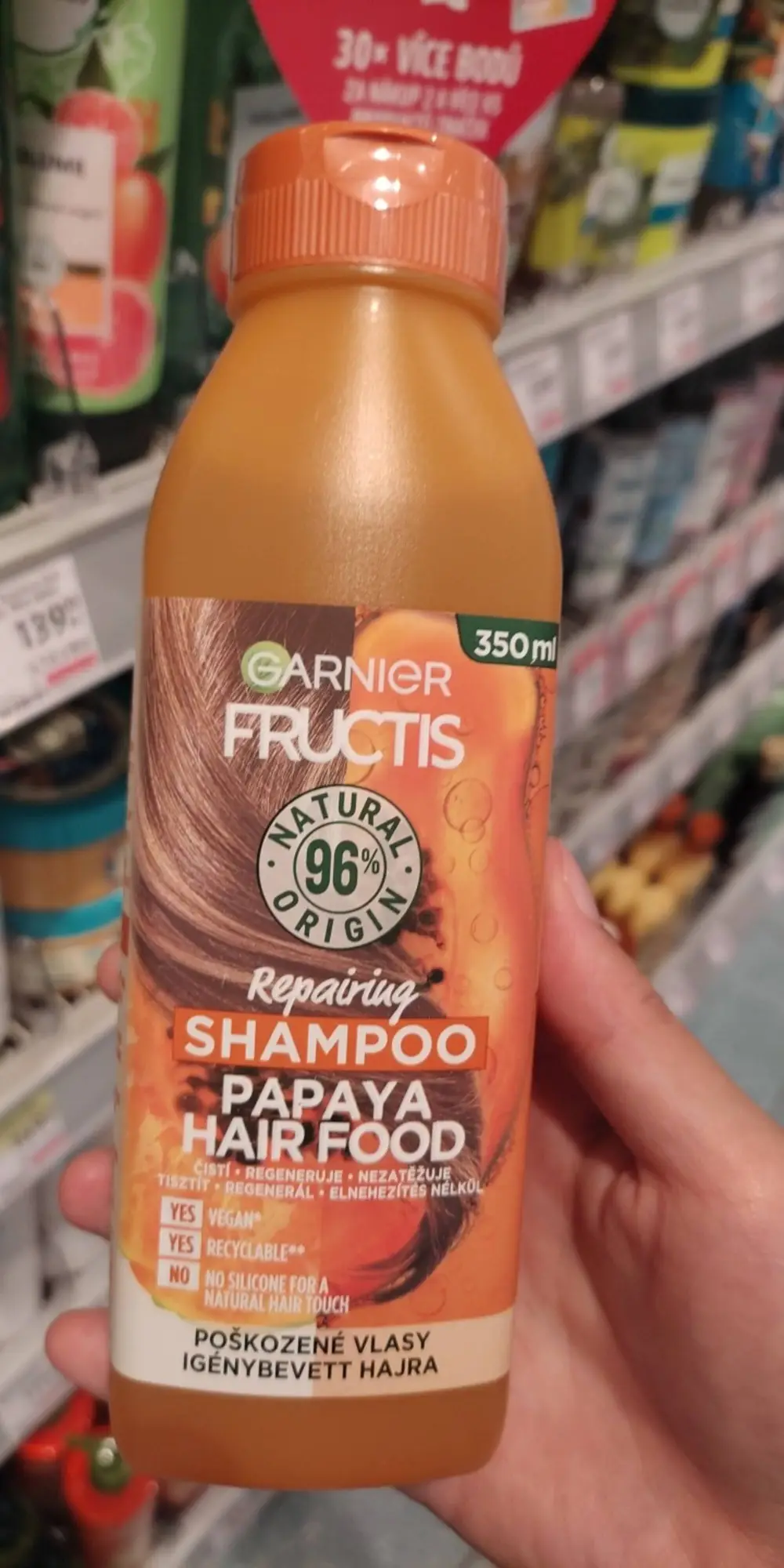 GARNIER - Fructis - Repairing shampoo papaya hair food