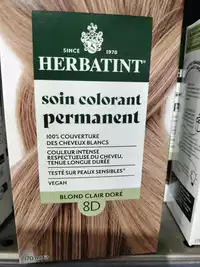 HERBATINT - Soin colorant permanent blond clair doré 8D