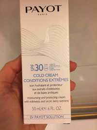 PAYOT - Cold cream conditions extrêmes SPF 30 - Soin hydratant et protecteur
