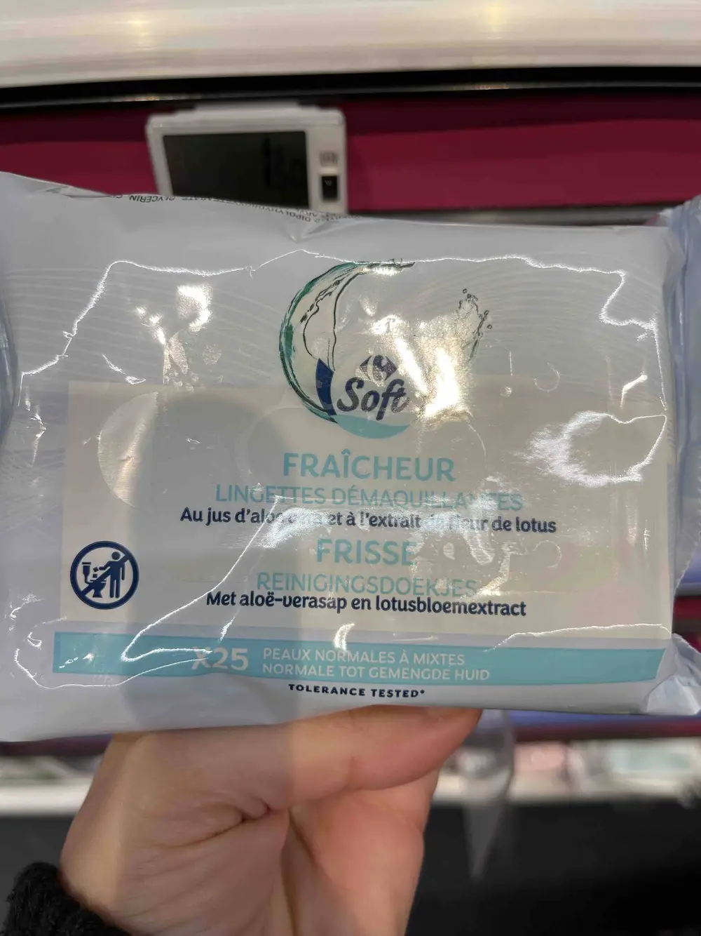 CARREFOUR - Soft Fraîcheur - Lingettes démaquillantes