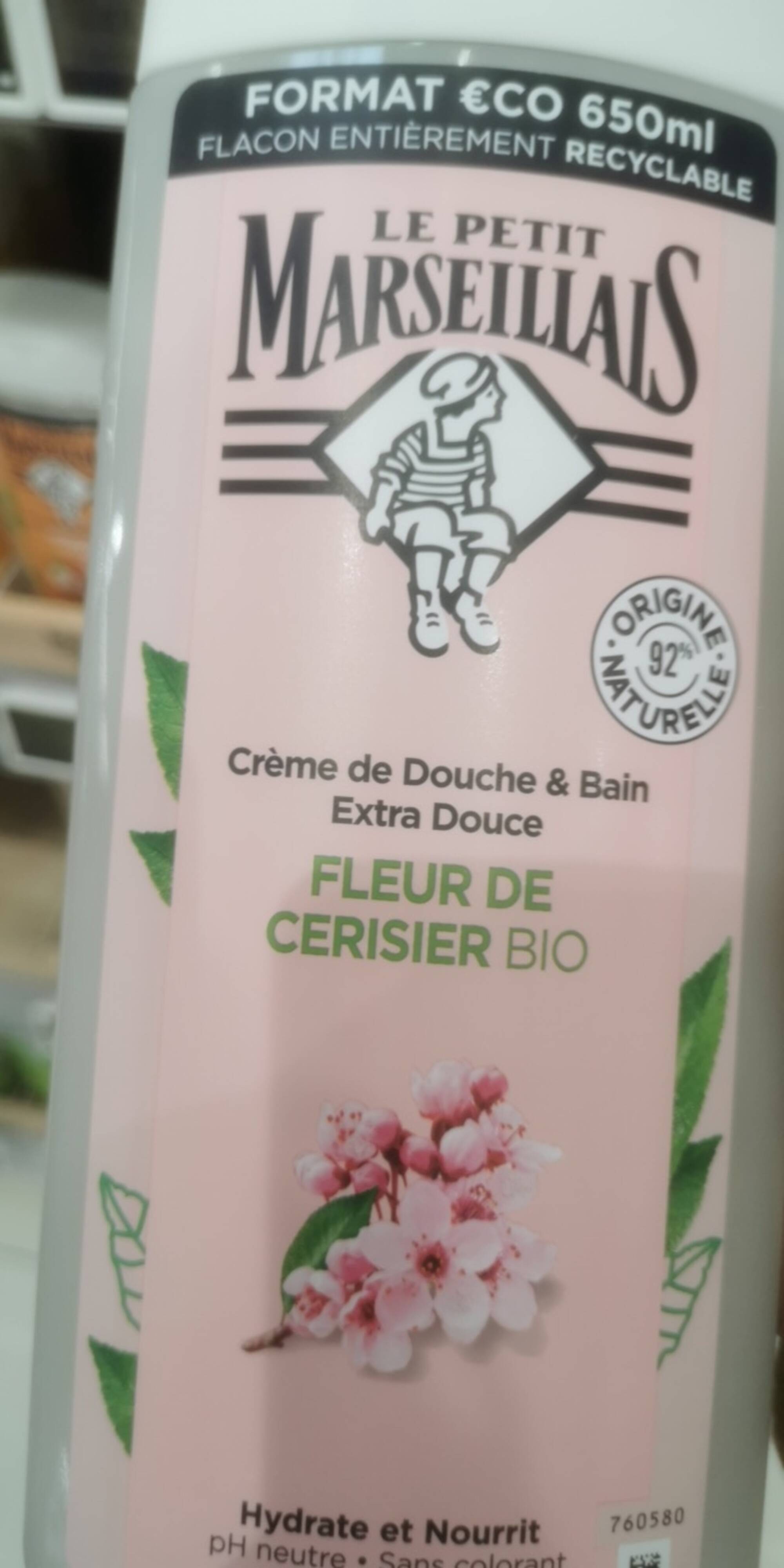 LE PETIT MARSEILLAIS - Fleur de cerisier bio - Crème de douche et bain
