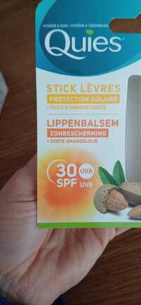 QUIES - Huile d'amande douce - Stick lèvres SPF 30