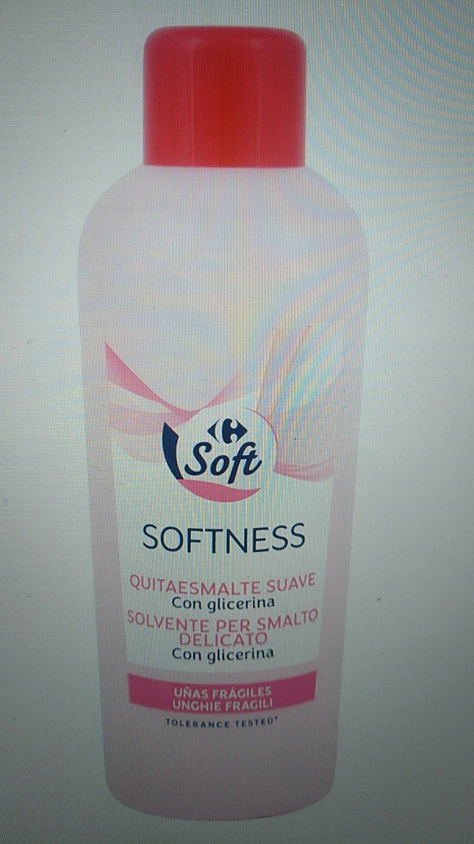 CARREFOUR SOFT - Softness - Quitaesmalte suave con glicerina