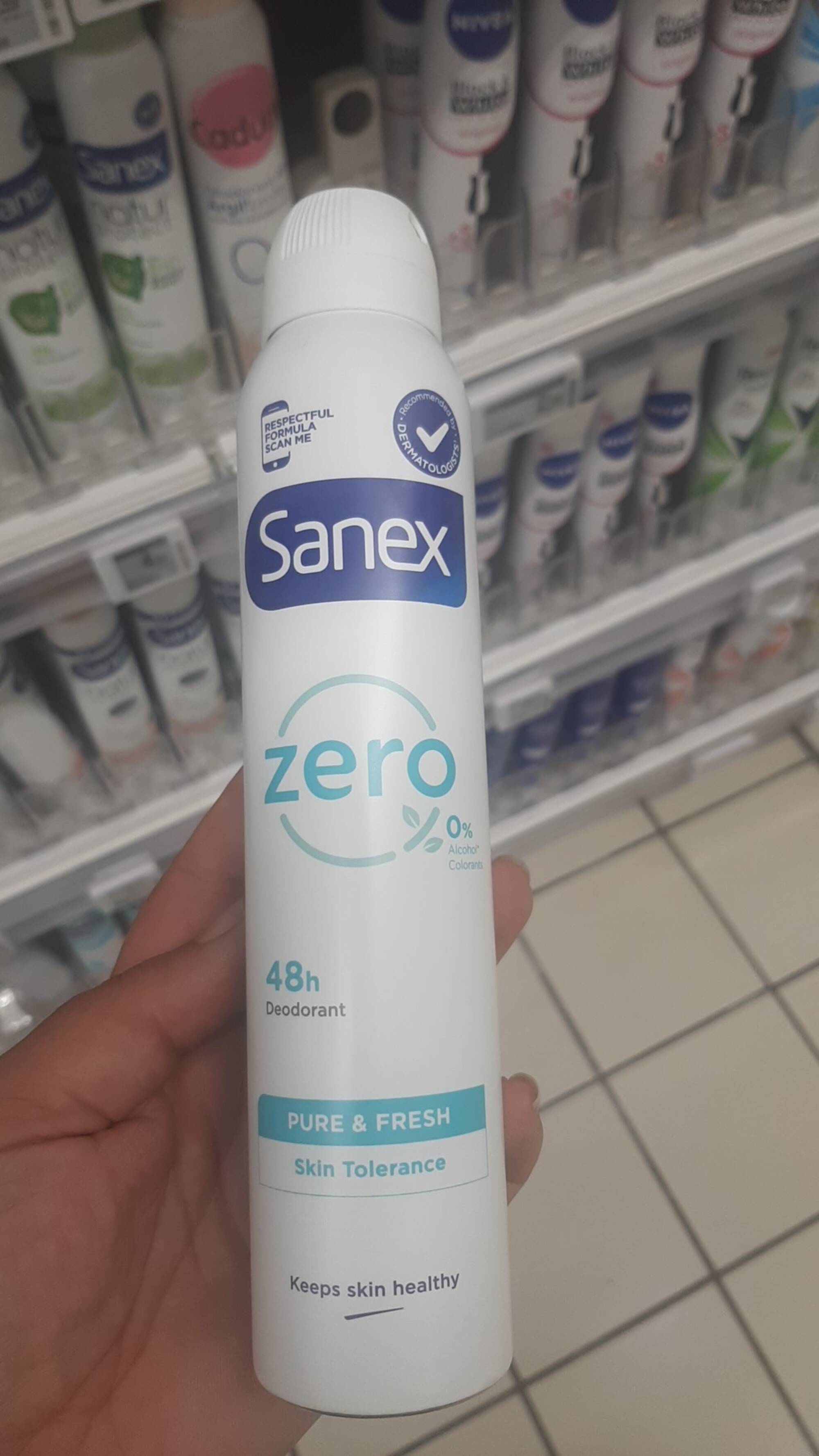 SANEX - Zéro% pure & fresh  - Déodorant 48h 