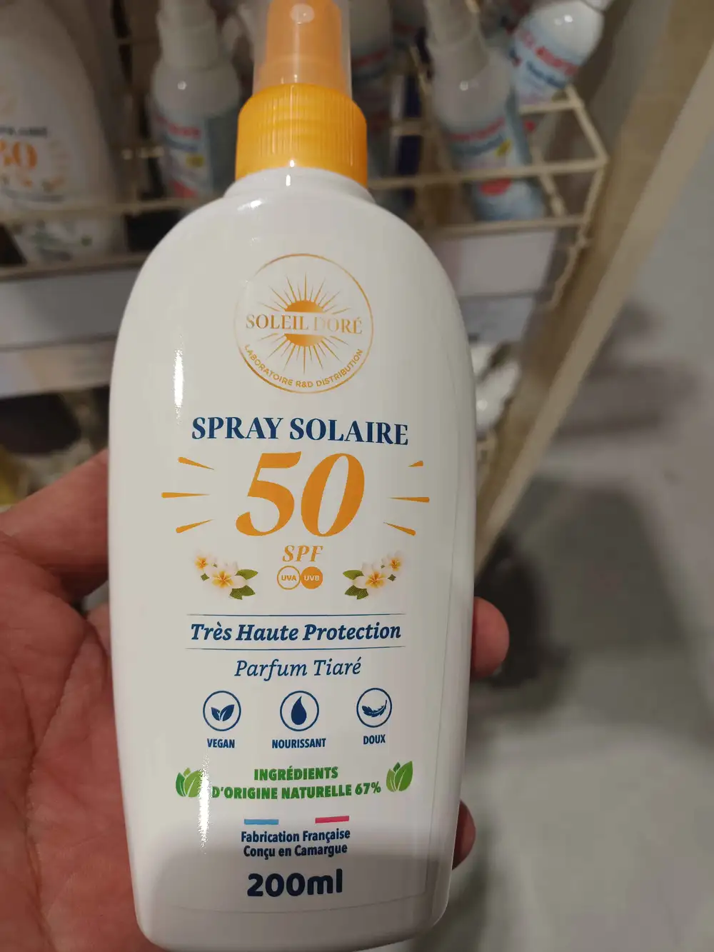 SOLEIL DORÉ - Spray solaire SPF50 parfum tiaré