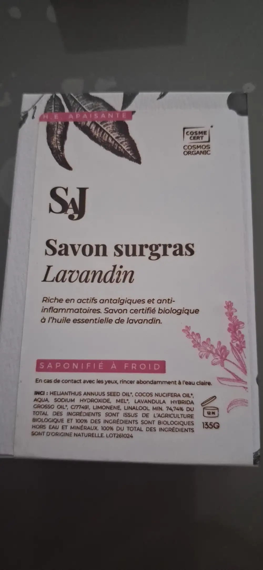 SAJ - Lavandin - Savon surgras 