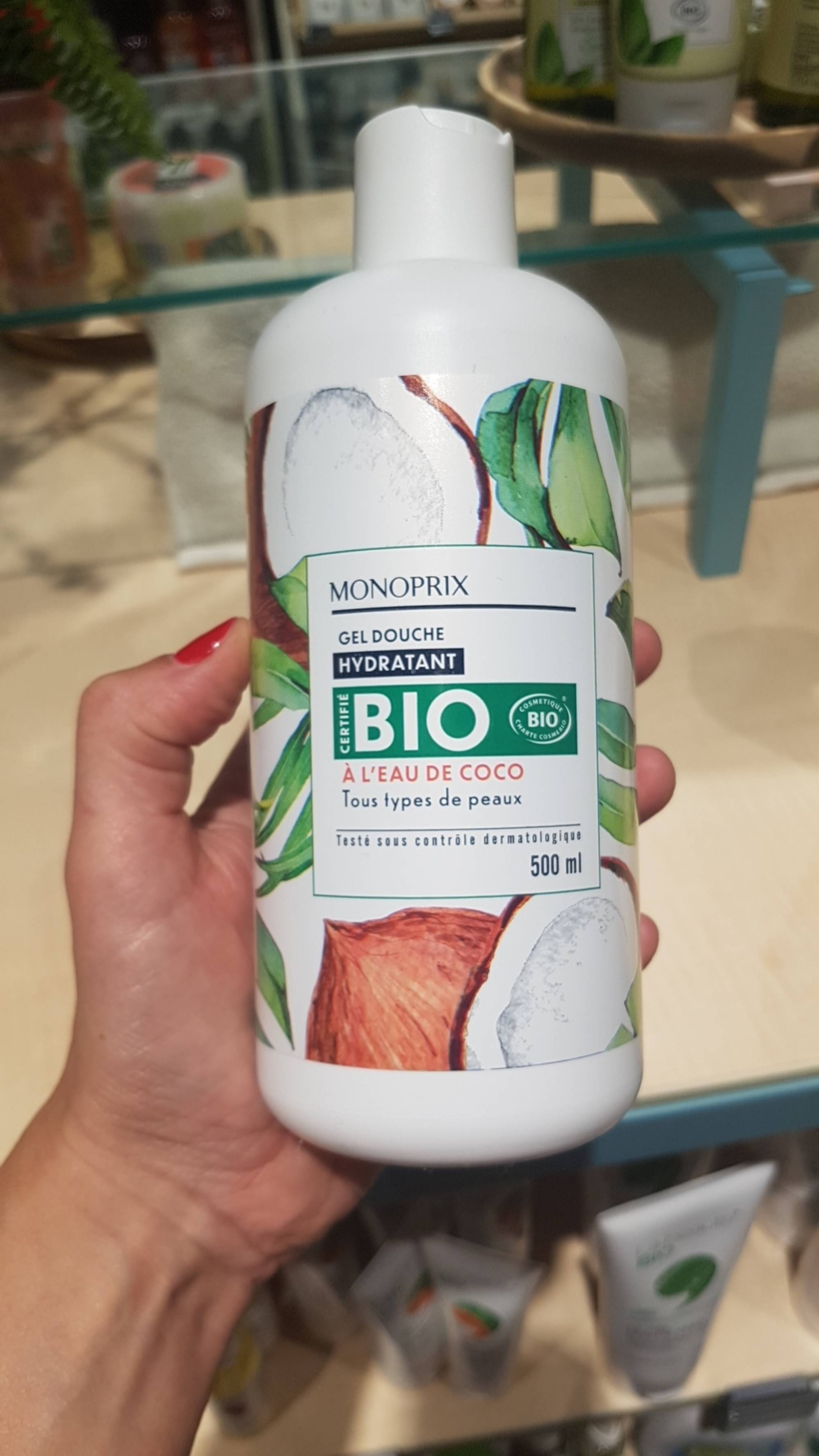 MONOPRIX - Gel douche hydratant bio à l'eau de coco