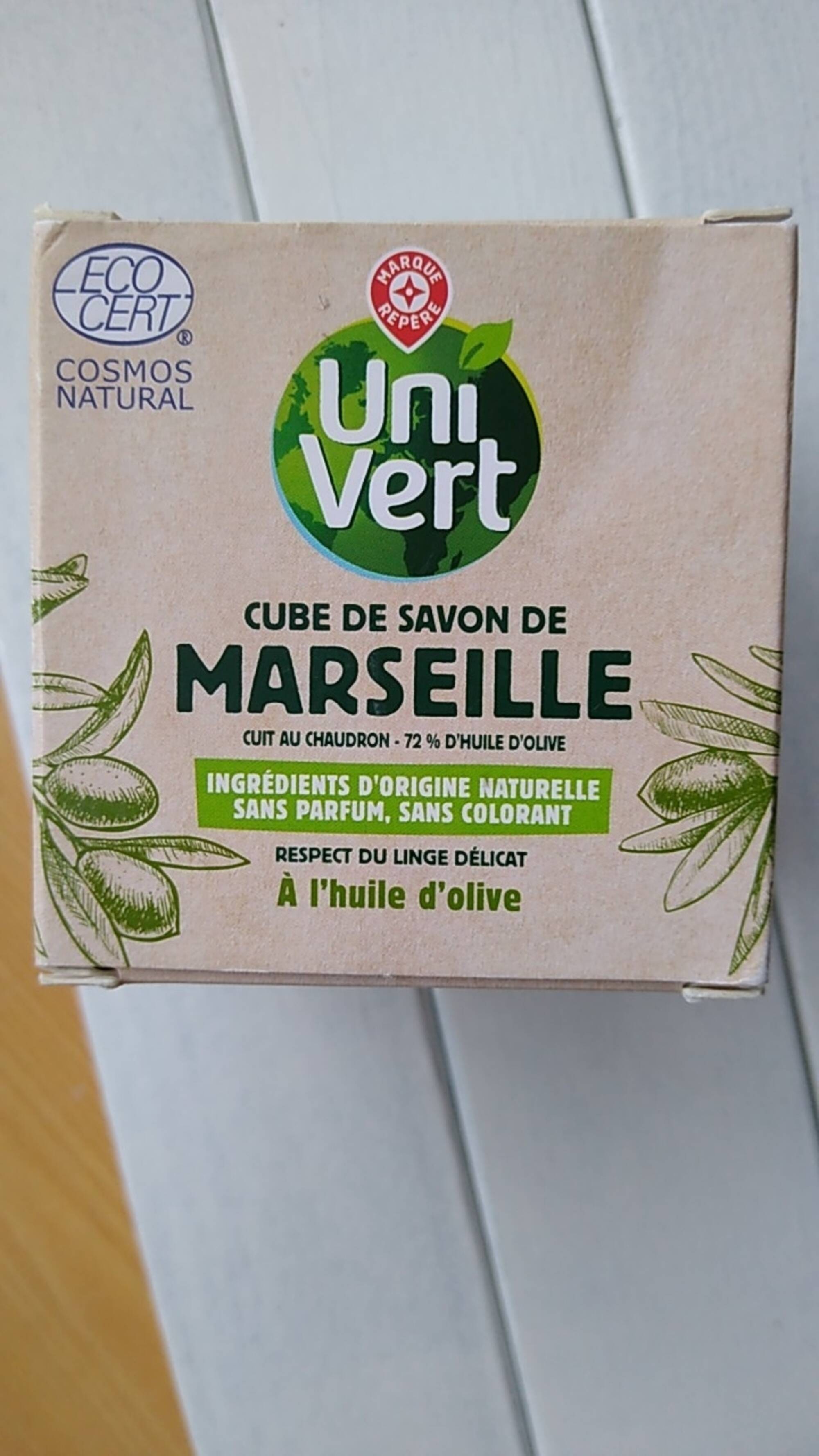MARQUE REPÈRE - Uni vert - Cube de savon de Marseille à l'huile d'olive