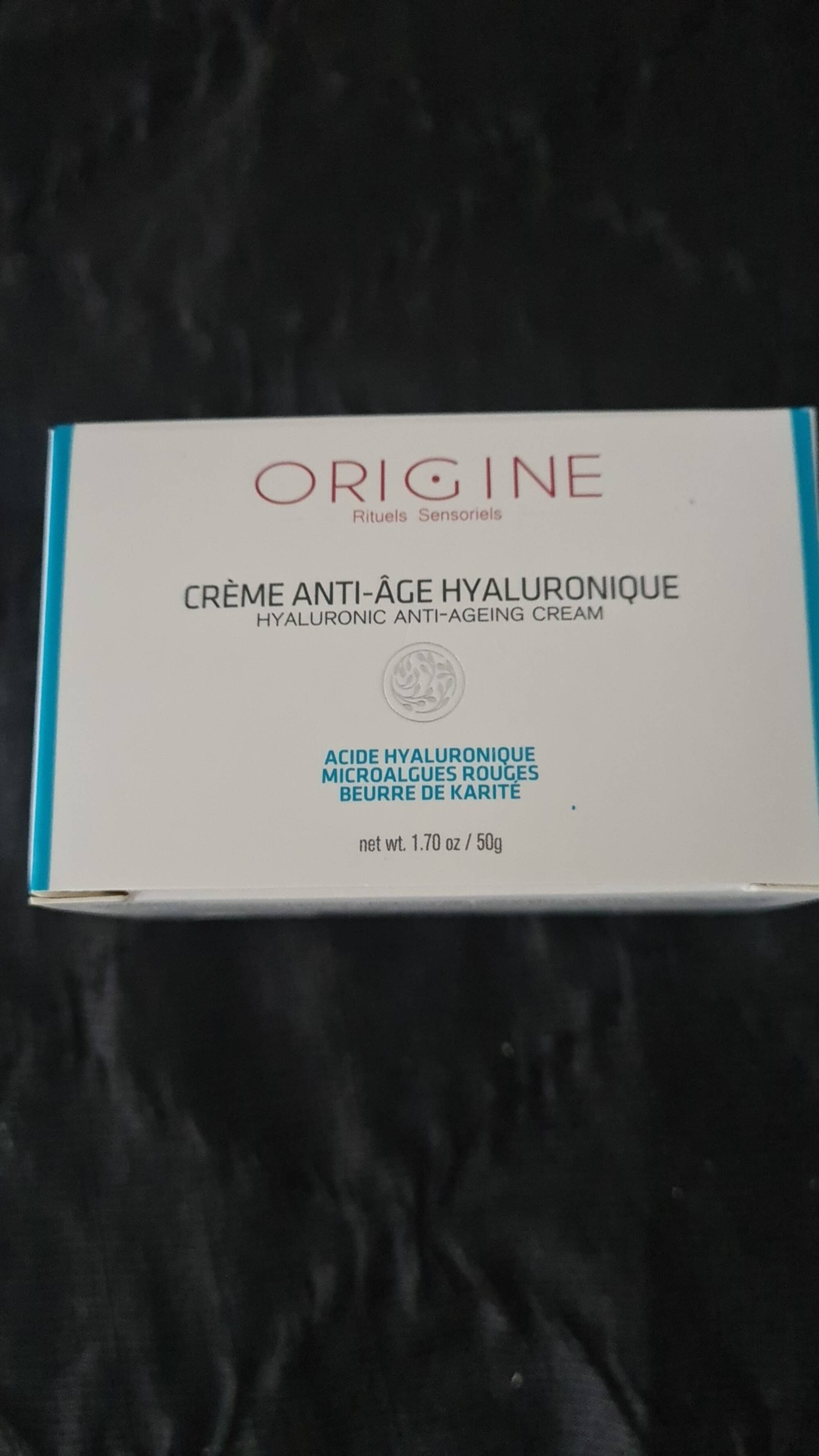 ORIGINE - Crème anti-âge hyaluronique