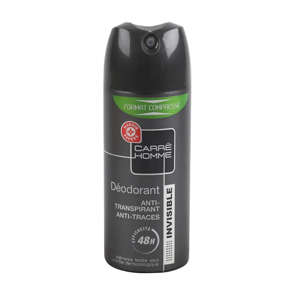 MARQUE REPÈRE - Déodorant atomiseur anti-transpirant anti-traces invisible - format compressé 100 ml