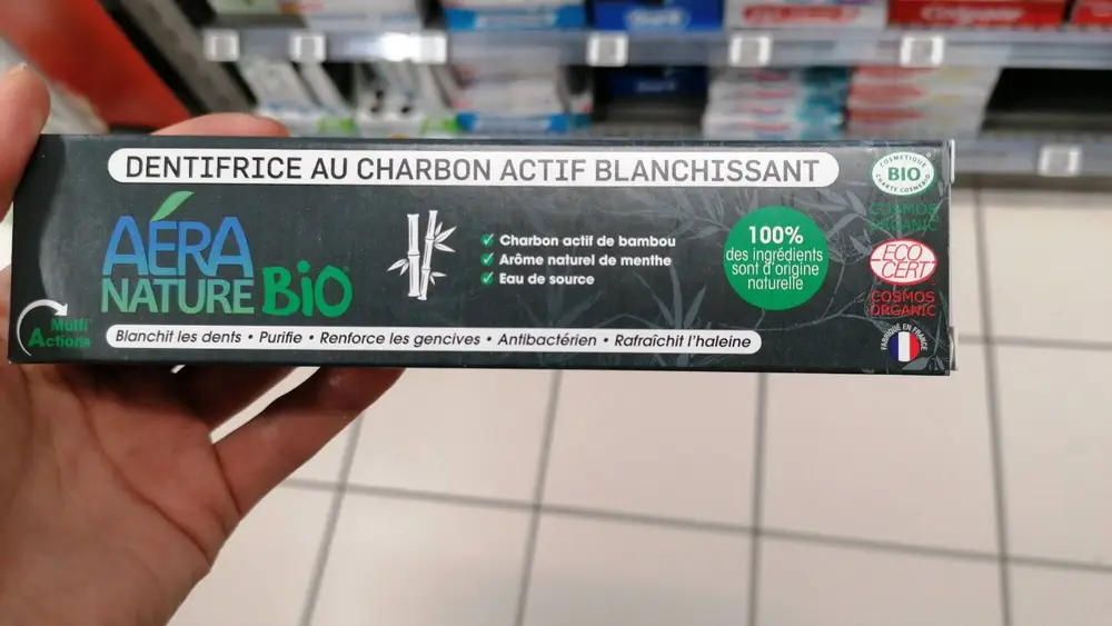 AERA NATURE BIO - Dentifrice au charbon actif blanchissant