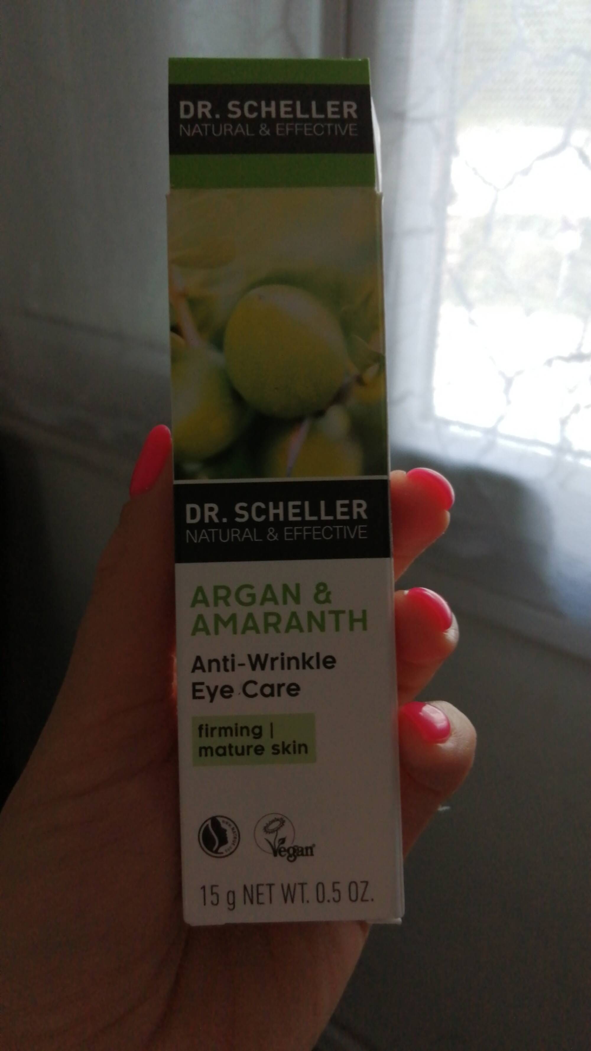 Composition DR. SCHELLER Argan & Amaranth - Anti-wrinkle eye care - UFC-Que  Choisir