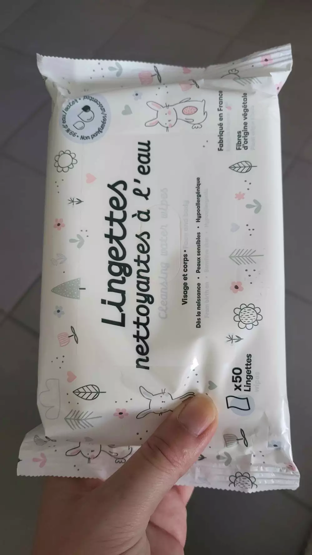 DOU LAPINOU - Lingettes nettoyantes à l'eau 