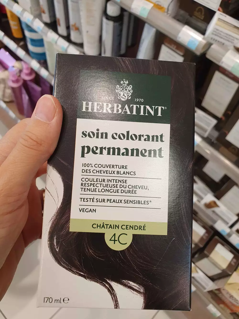 HERBATINT - Soin colorant permanent châtain cendré 4C