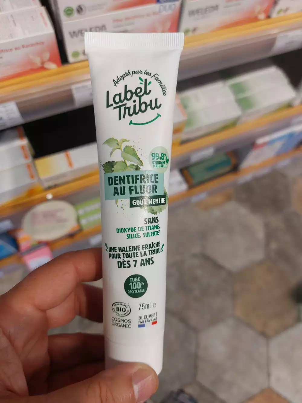 LABEL TRIBU - Dentifrice au fluor goût menthe dès 7 ans