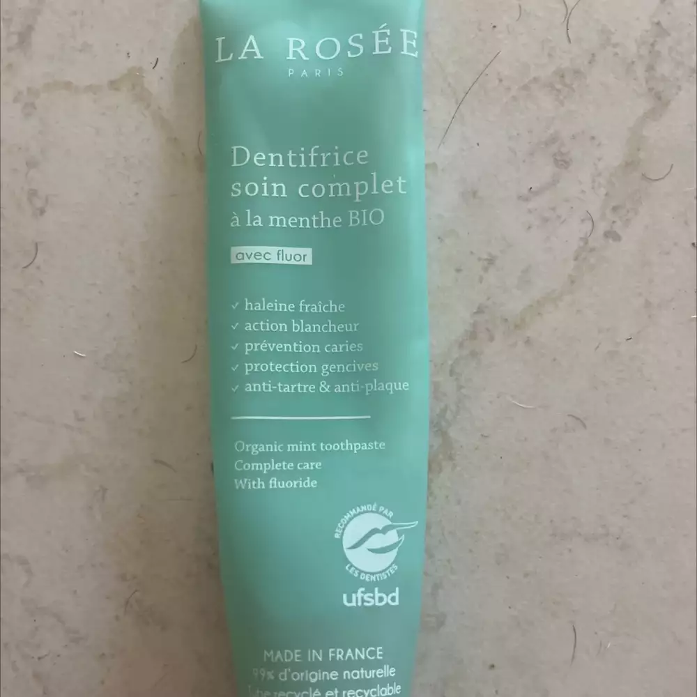LA ROSÉE - Dentifrice soin complet à la menthe bio