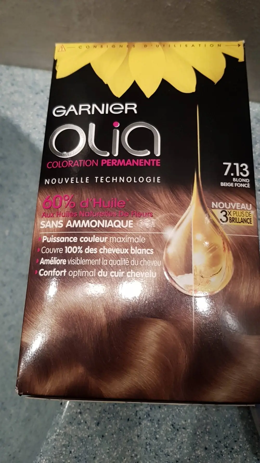 GARNIER - Olia - Coloration permanente 7.13 blond beige foncé