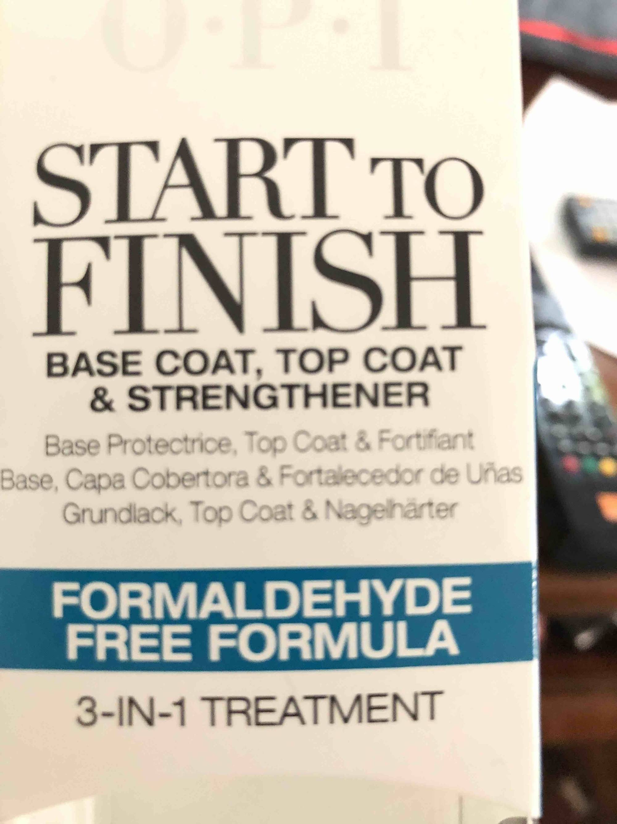 O.P.I - Start to finish - Base coat, top coat & strengthener