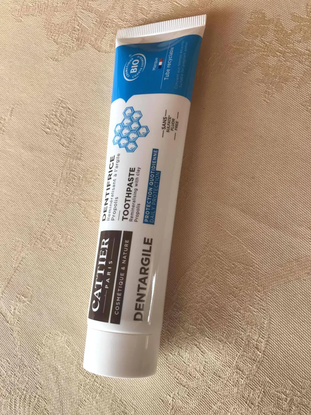 CATTIER - Dentifrice réminéralisant à l'argile Propolis