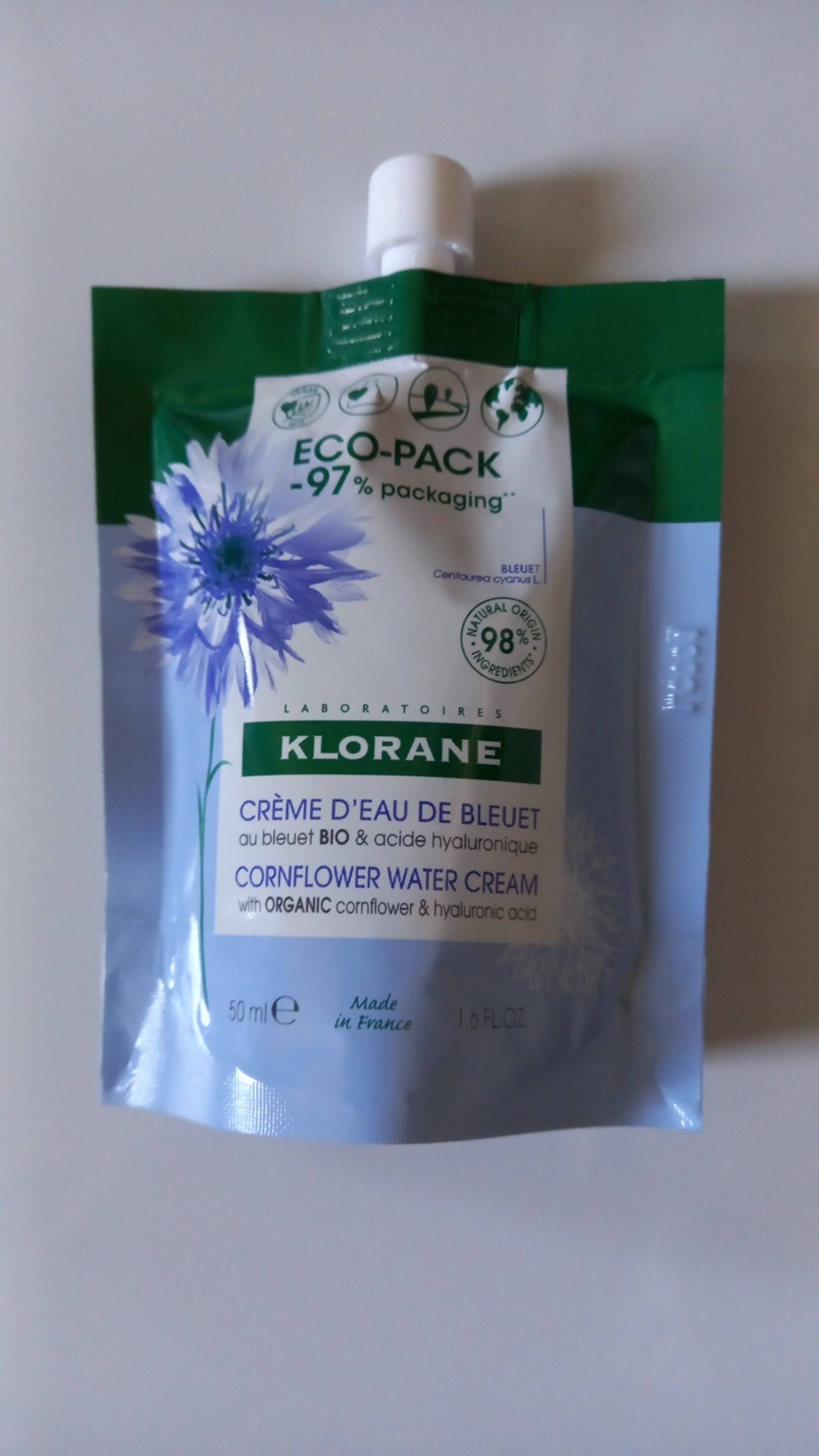 KLORANE - Crème d'eau de bleuet
