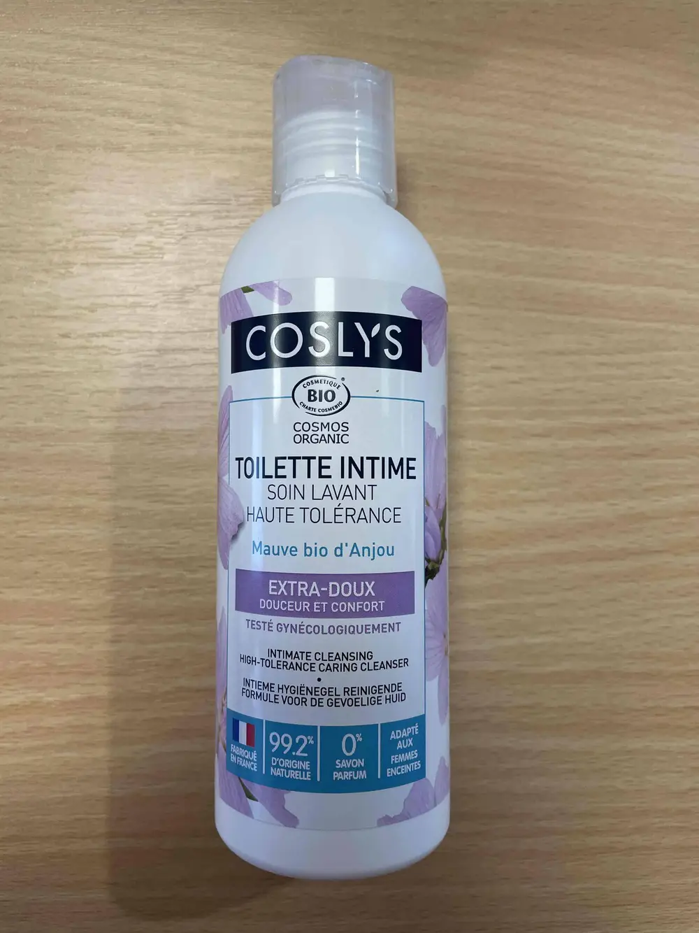 COSLYS - Toilette intime mauve bio d'anjou