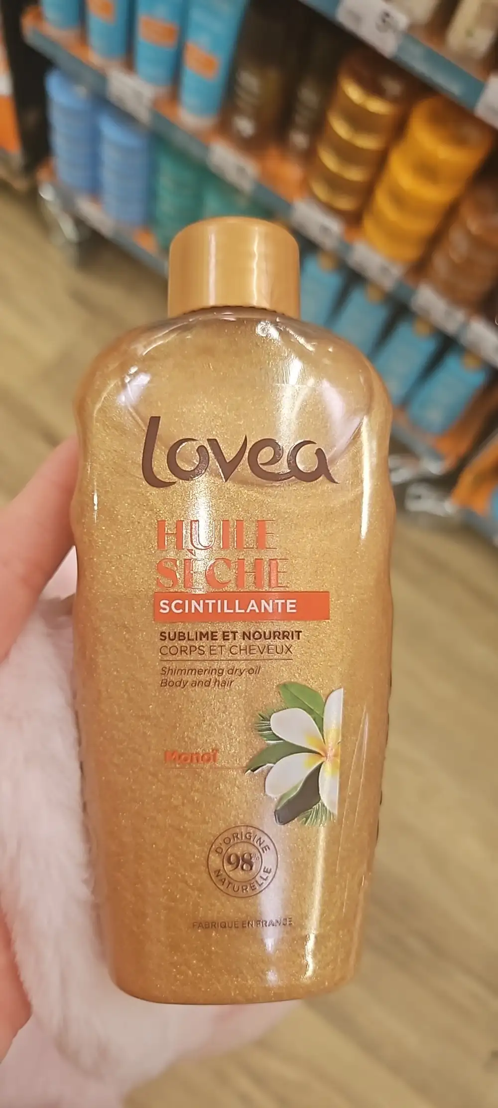 LOVEA - Monoï - Huile sèche scintillante corps et cheveux