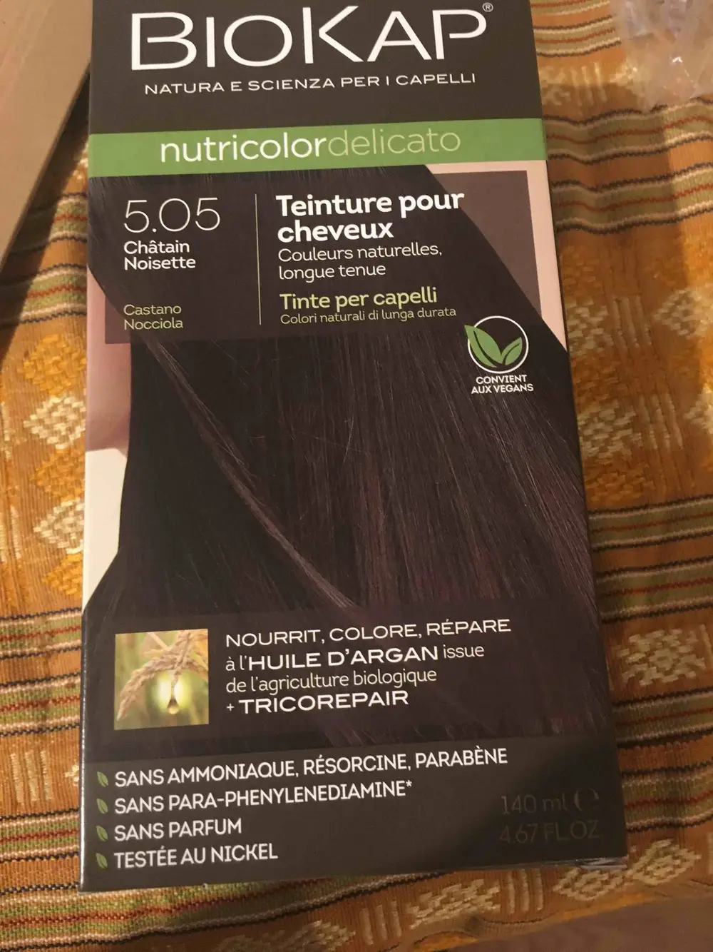 BIOKAP - Nutricolor delicato - Teinture pour cheveux 5.05 châtain noisette