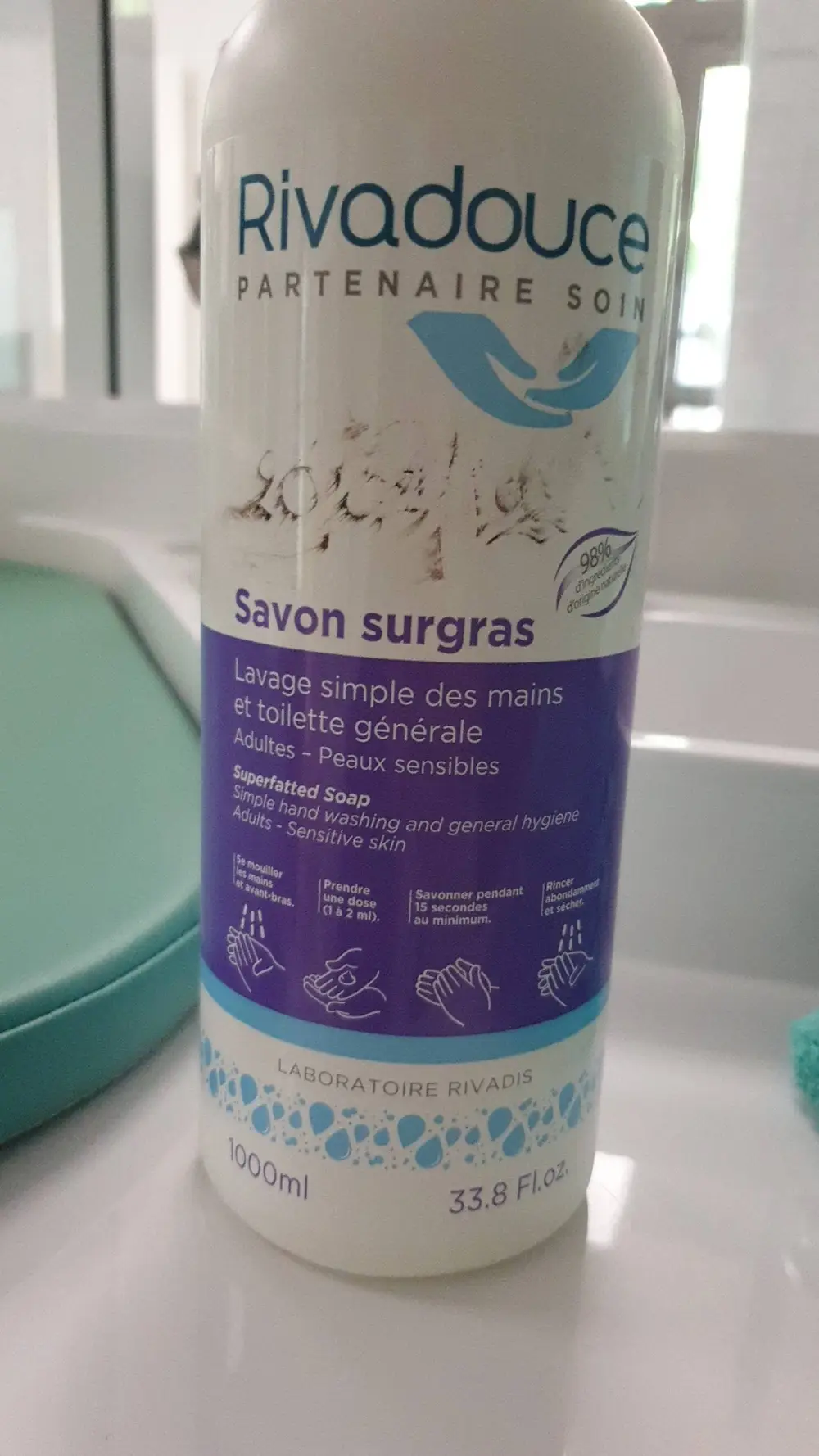 RIVADOUCE - Savon surgras - Lavage simple des mains et toilette