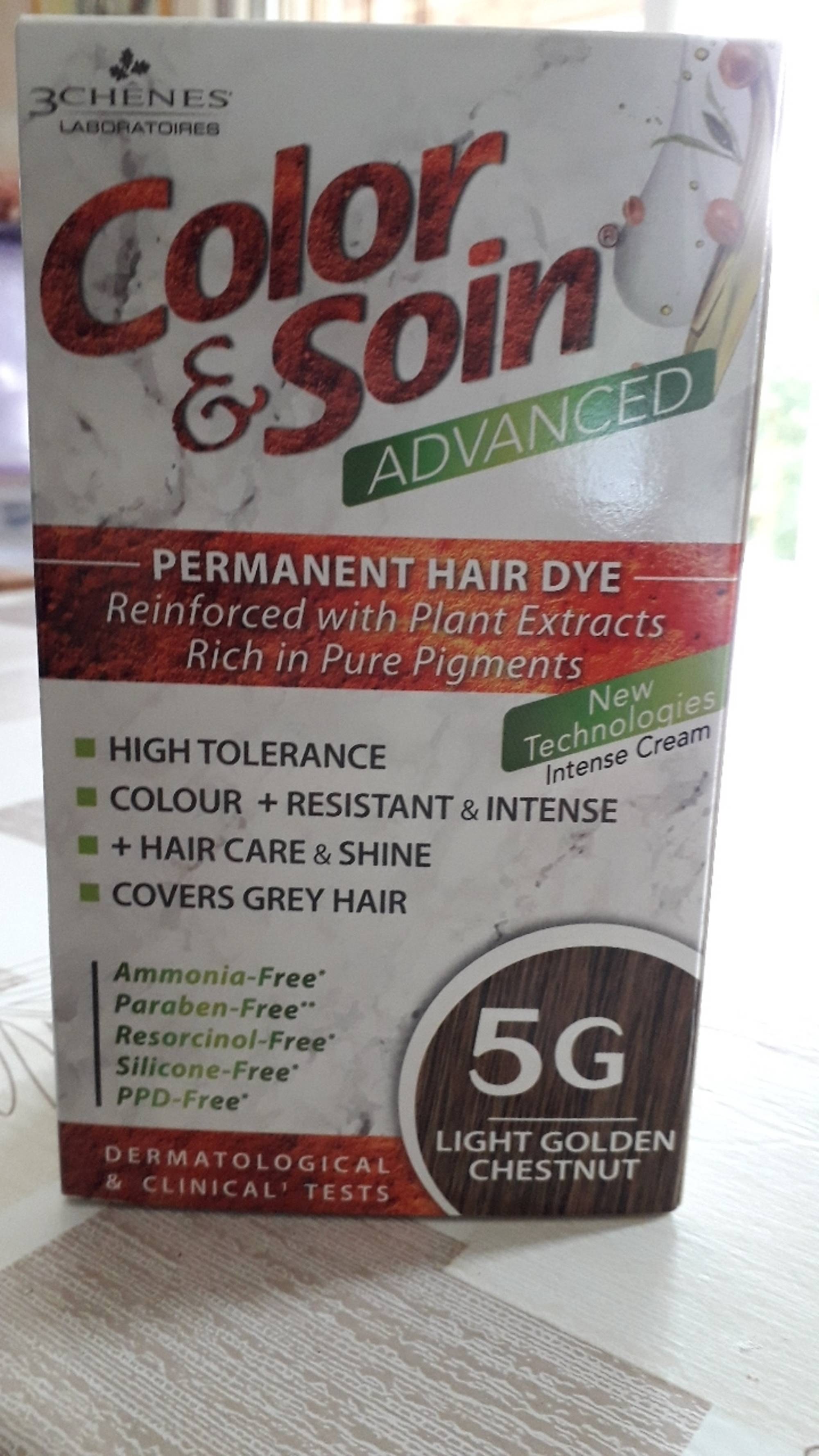 3 CHÊNES - Color & soin advanced - Permanent hair dye 5G light golden chestnut