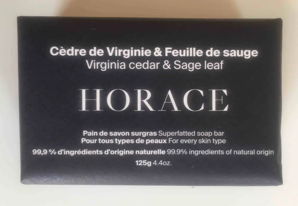 HORACE - Cèdre de virginie & feuille de sauge - Pain de savon surgras