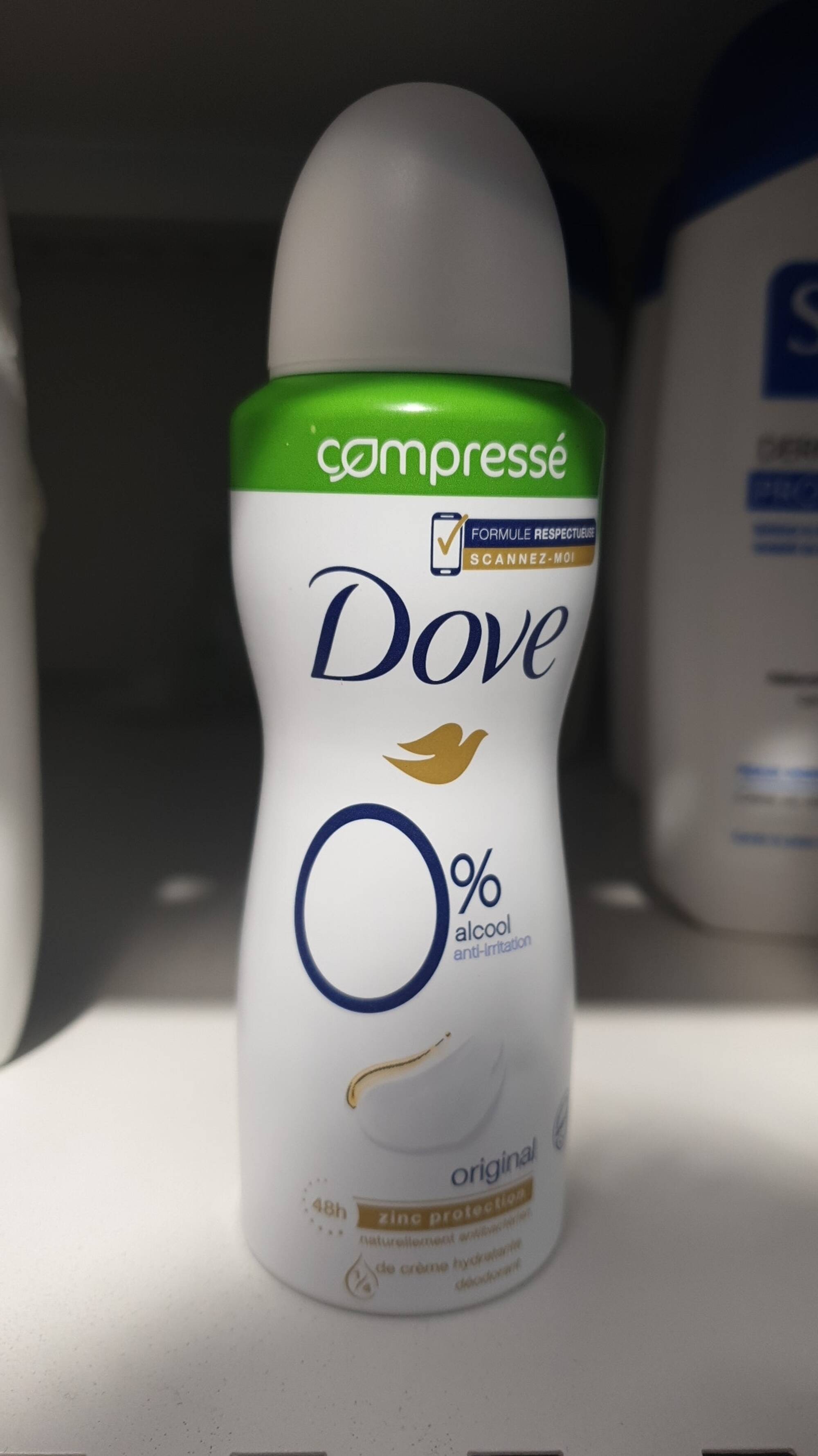 DOVE - 0% Alcool original - Déodorant 48h