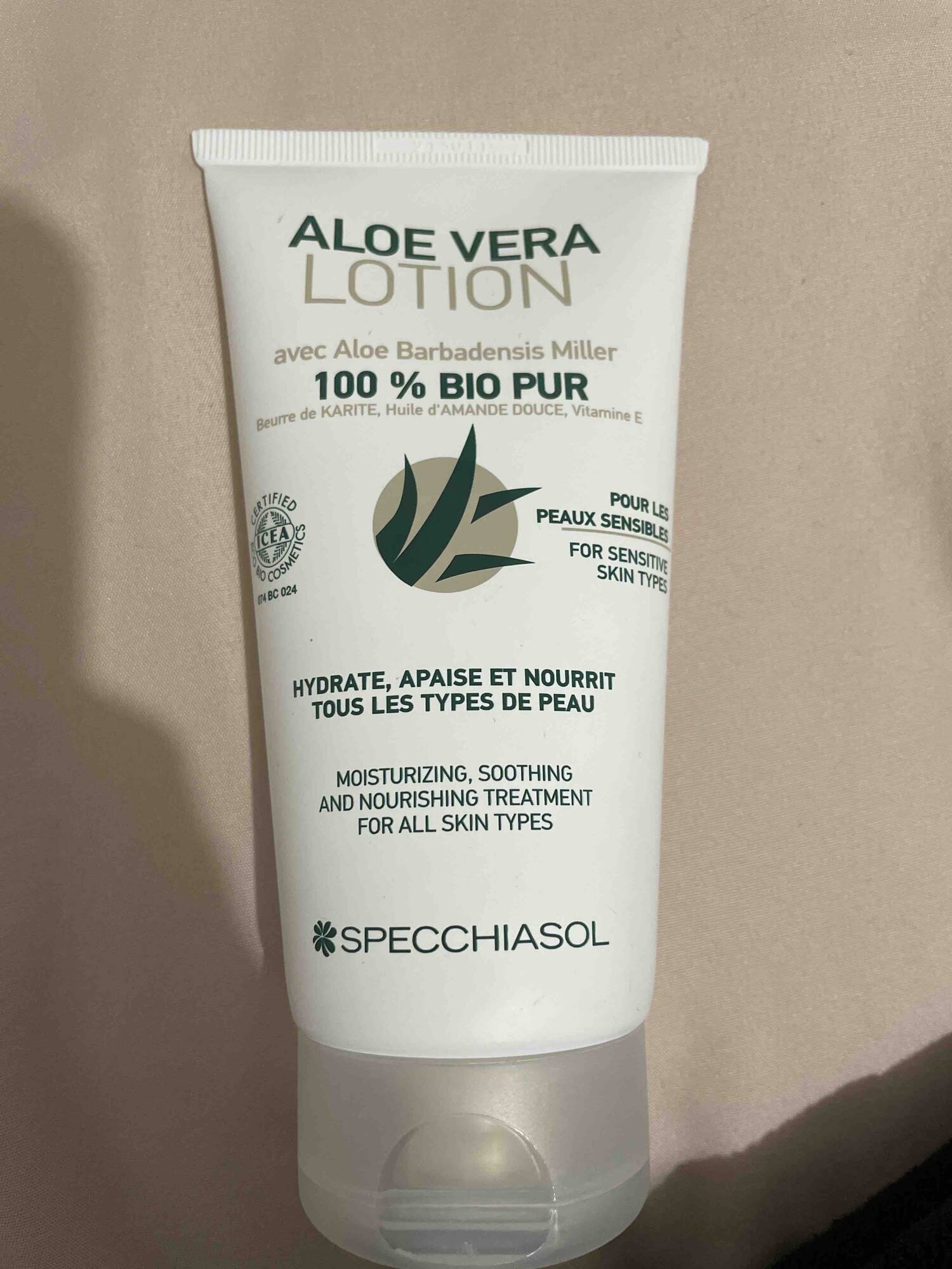 SPECCHIASOL - Aloe vera lotion 100% bio pur