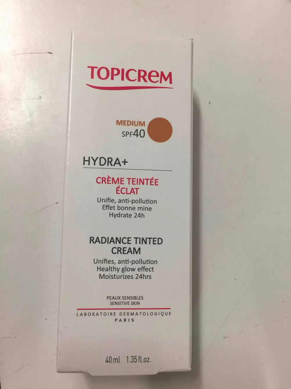 TOPICREM - Hydra+ - Crème teintée éclat medium SPF 40