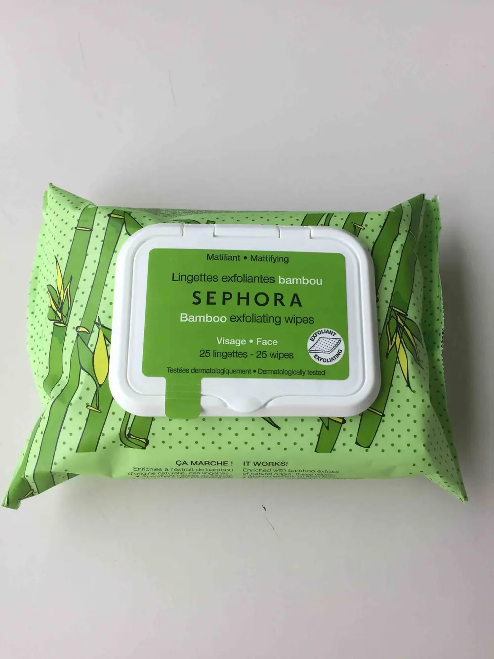 SEPHORA - Lingettes exfoliantes bambou