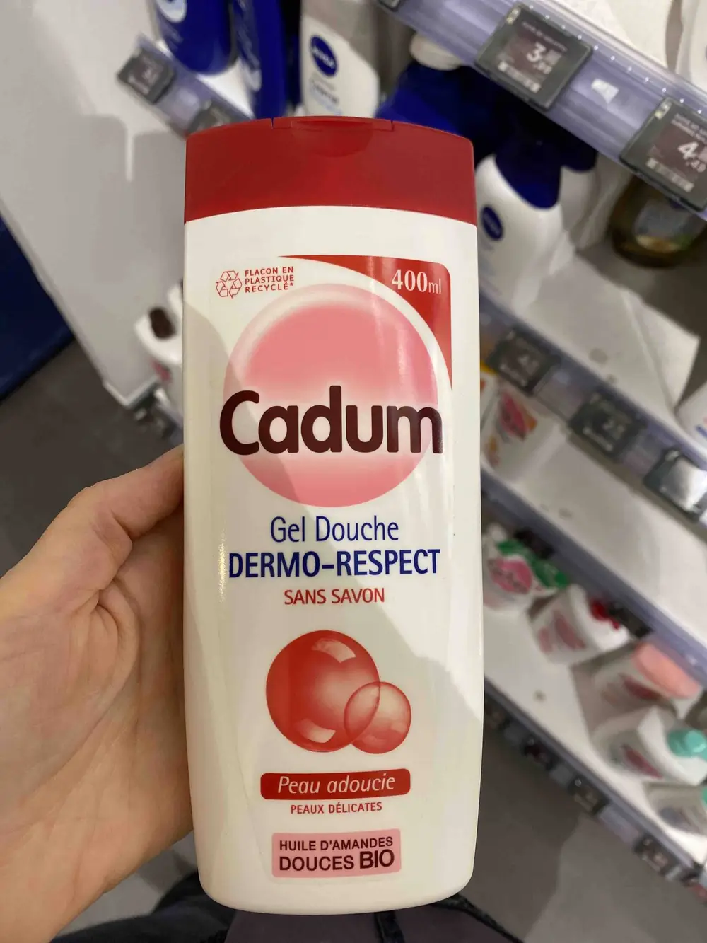 CADUM - Huile d'amandes douces bio - Gel douche dermo-respect 