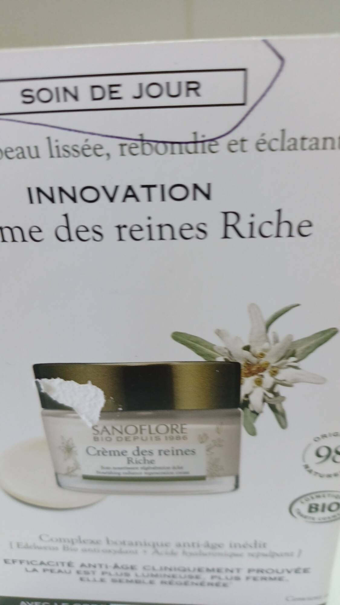 SANOFLORE - Innovation - Crème des reines riche 