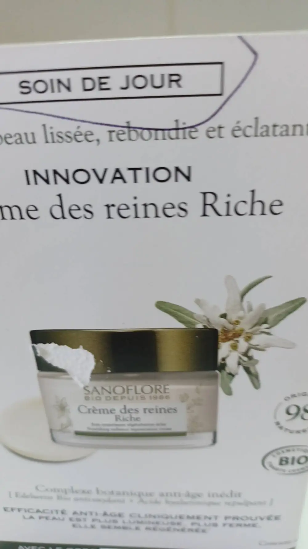 SANOFLORE - Innovation - Crème des reines riche 