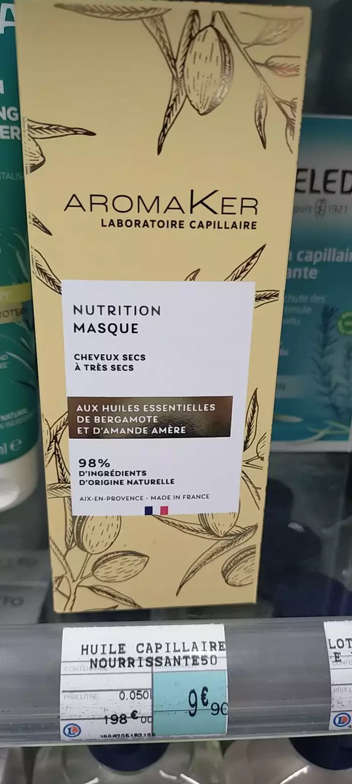 AROMAKER - Masque aux huiles essentielles de Bergamote et d'amande amère