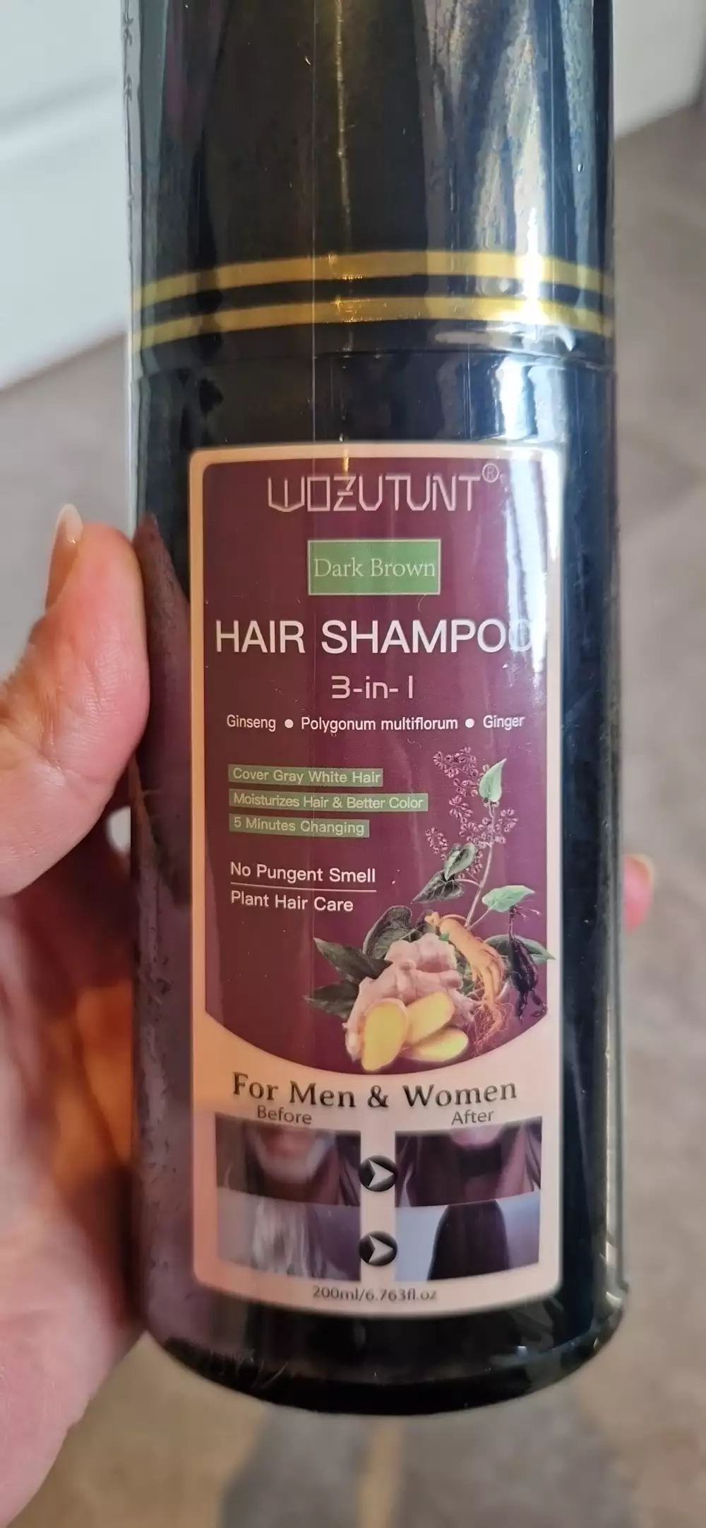 WOZUTUNT - Dark brown - Hair shampoo 3-in-1