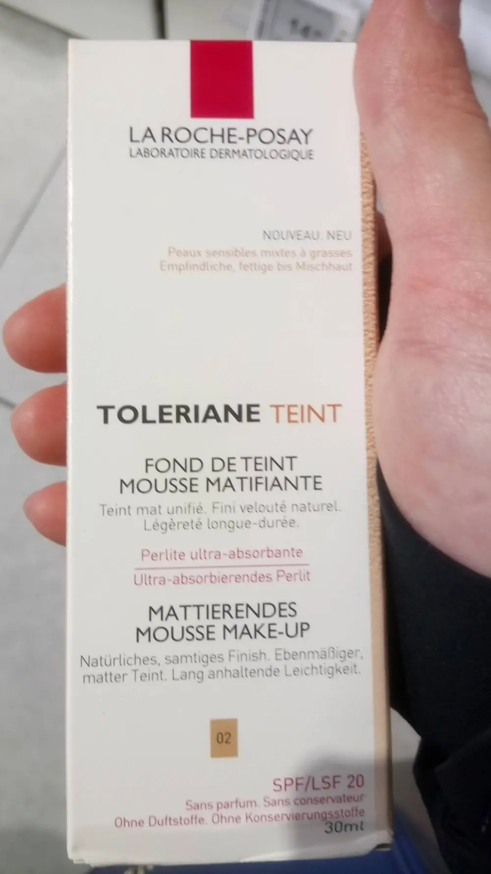 LA ROCHE-POSAY - Toleriane - Fond de teint mousse matifiante SPF/LSF 20 - 02