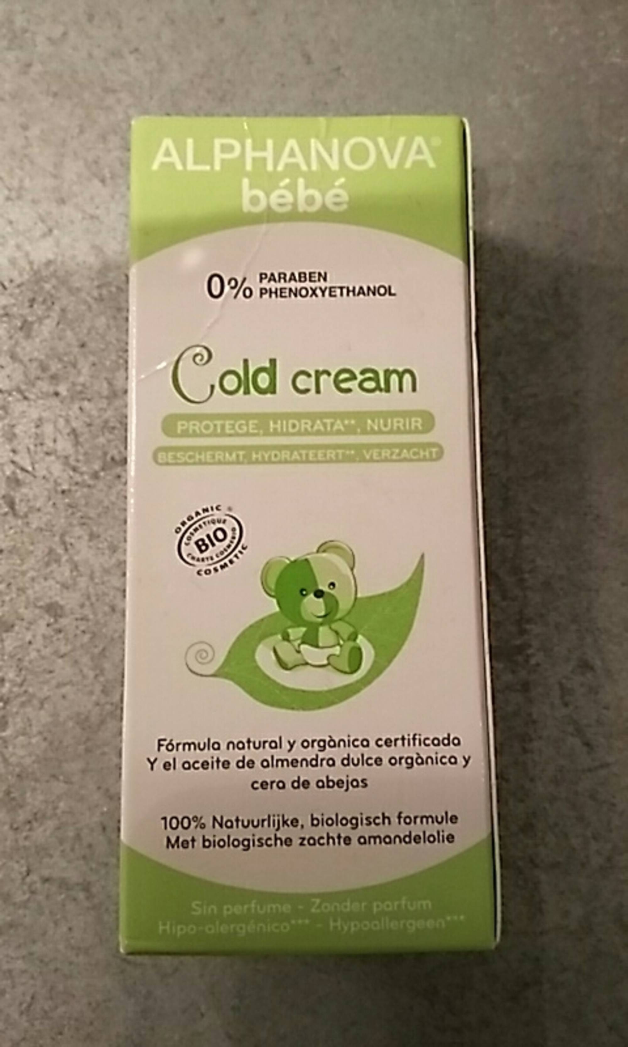 ALPHANOVA - Cold cream pour bébé