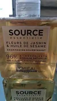 L'ORÉAL - Source essentielle - Shampooing nourrissant - Fleurs de jasmin & huile de sésame